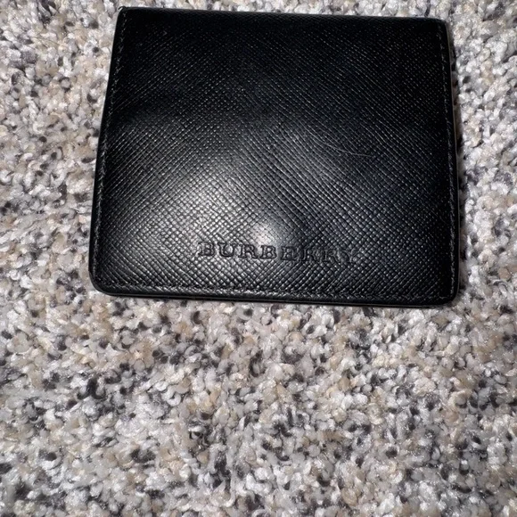 Burberry Black Leather Nova Check Snap Wallet Authentic Vintage - Picture 2 of 10